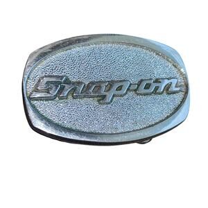 VTG SNAP-ON TOOLS SILVER BELT BUCKLE CHROME ON SOLID BRASS MADE IN USA